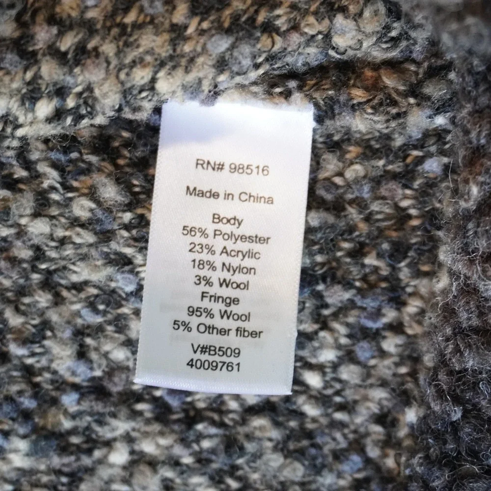 Coldwater Creek Womens Small Tweed Knit Cardigan‎ Faux Fur Trim Button Front